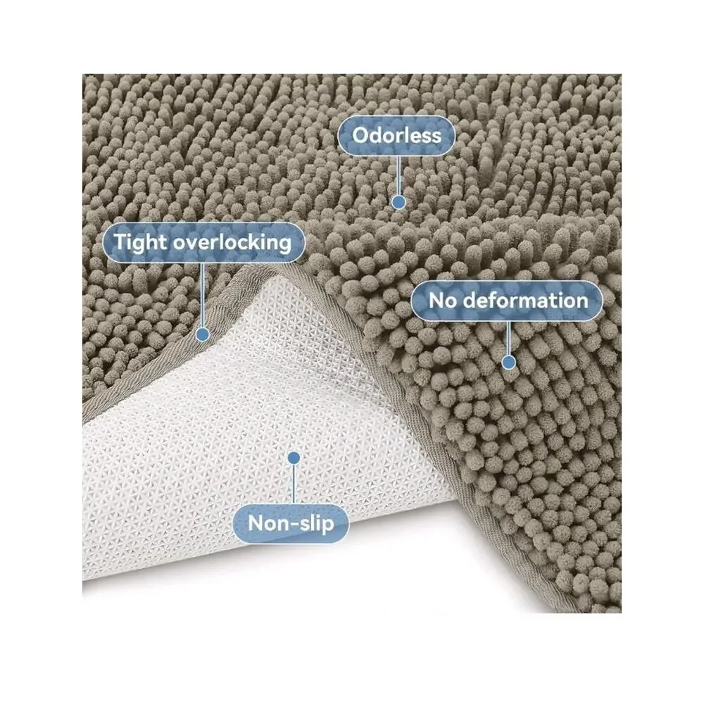 Bath Rug Mat,36x24 Chenille High Absorbent Latte Bathrom Floor Mats